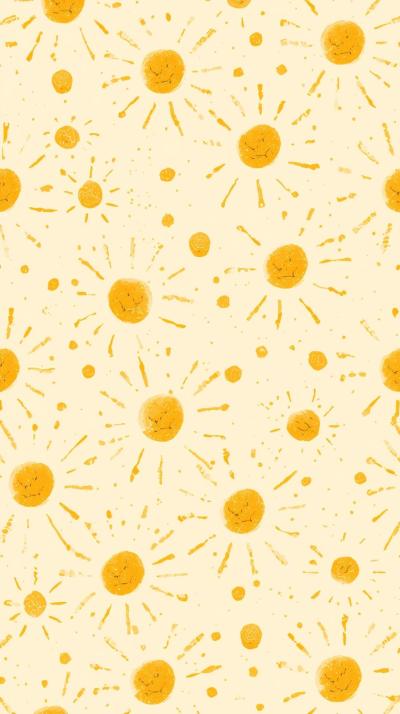 Soft Sunshine Pattern With Hand Drawn Circles