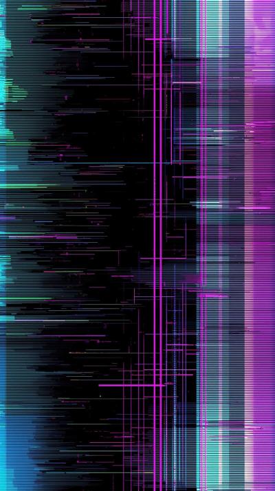 Techno Glitch Lines With Neon Distortion