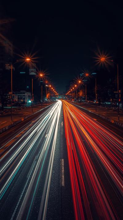 City Traffic Long Exposure Light Trails Aesthetic