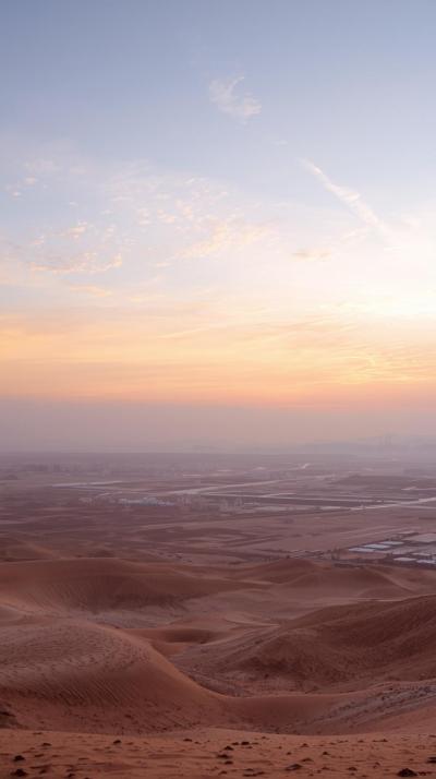 Deserted City At Dawn With Soft Pastel Sky