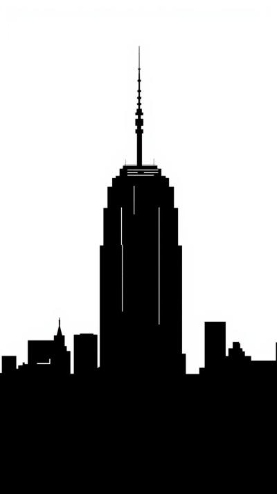 Minimal Black  White Skyscraper Silhouette Wallpap