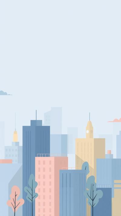 Minimal Pastel City Illustration