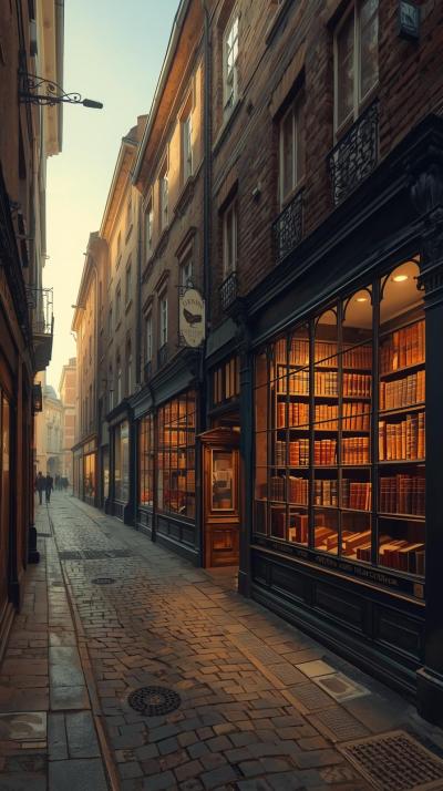 Old Bookstore Street In Historic City