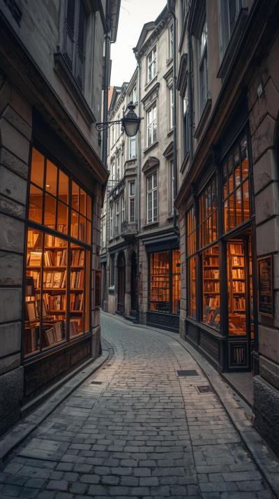 Old Bookstore Street In Historic City