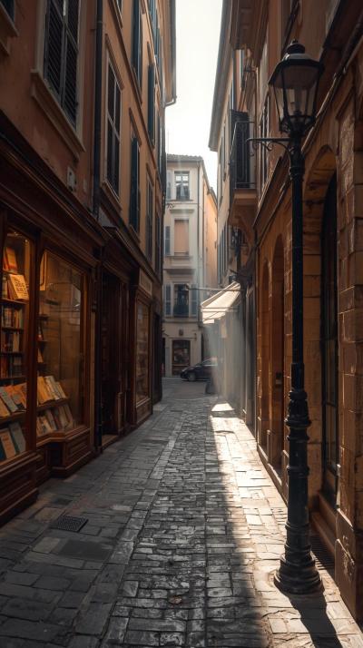 Old Bookstore Street In Historic City