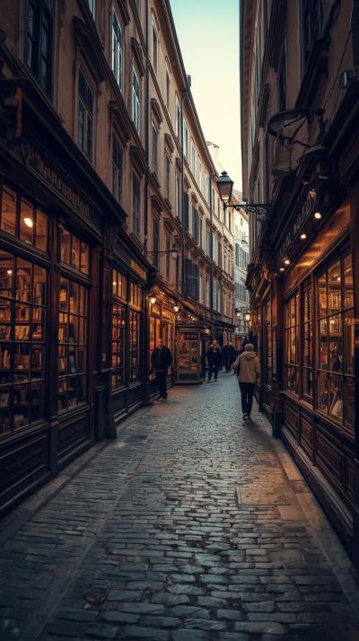 Old Bookstore Street In Historic City