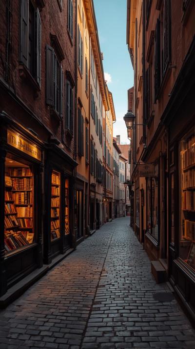 Old Bookstore Street In Historic City