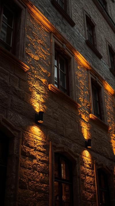 Old Stone Architecture With Warm Cozy Lights