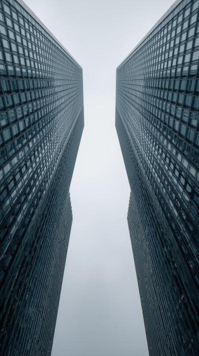 Symmetrical Skyscrapers Mirrored Aesthetic
