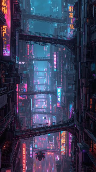 Ultra Detailed Cyberpunk Techno Cityscape