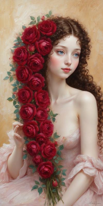 Painterly Oil Portrait With Delicate Brushstrokes