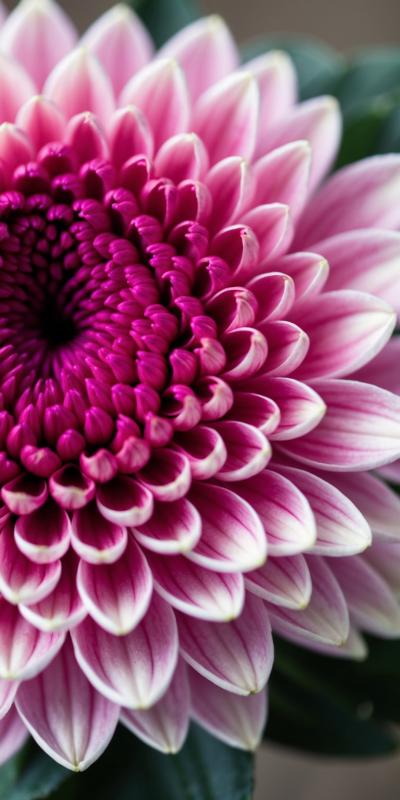 Macro Photograph Of A Vibrant Chrysanthemum Flower