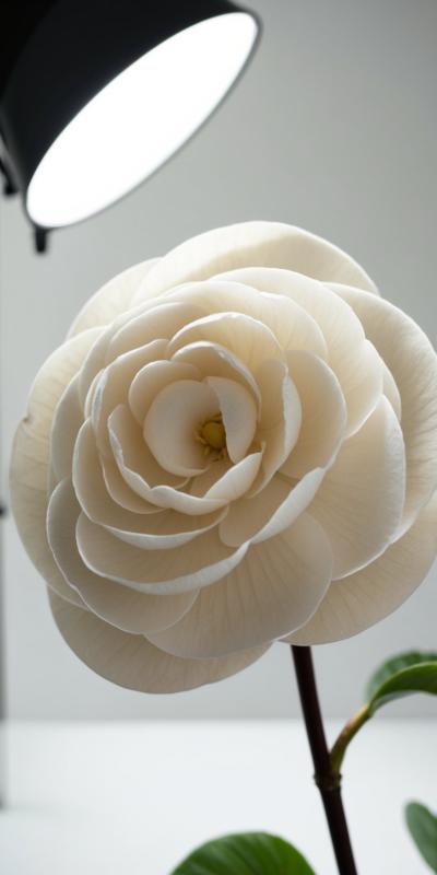 Closeup Of A Delicate Camellia Flower With Intrica