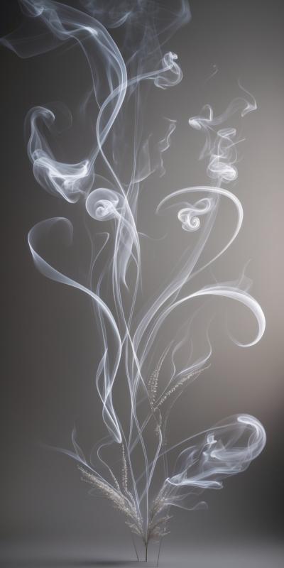 Abstract Floral Shapes Made Of Wispy Smoke And Sof