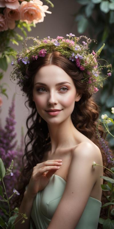 A Serene And Enchanting Botanical Portrait Of A Wo