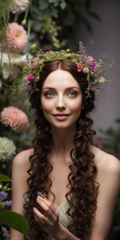 A Serene And Enchanting Botanical Portrait Of A Wo