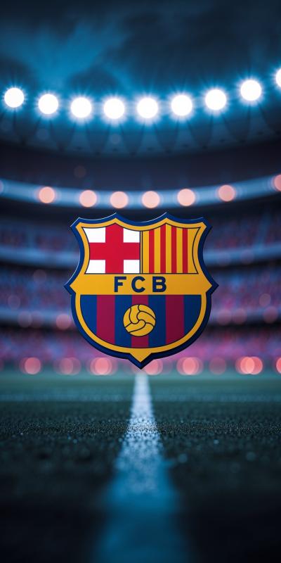 A Cinematic Photo Of A Unique FC Barcelona Logo Wa