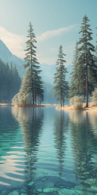 Crystalclear Mountain Lake With Gentle Ripples Ref